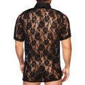 Chemisette Dentelle Roses - Noir Alpha Charlie