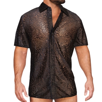 Chemisette Maille Feuillage - Noir Alpha Charlie
