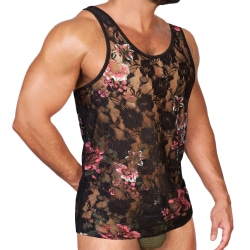 Débardeur Dentelle Florale - Noir Alpha Charlie