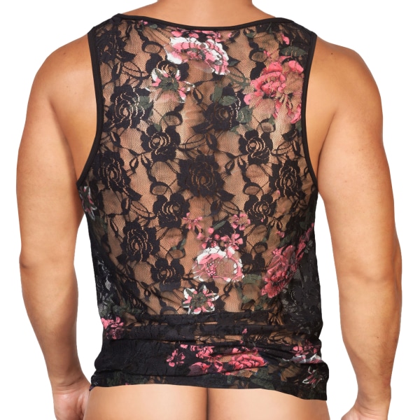 Débardeur Dentelle Florale - Noir Alpha Charlie
