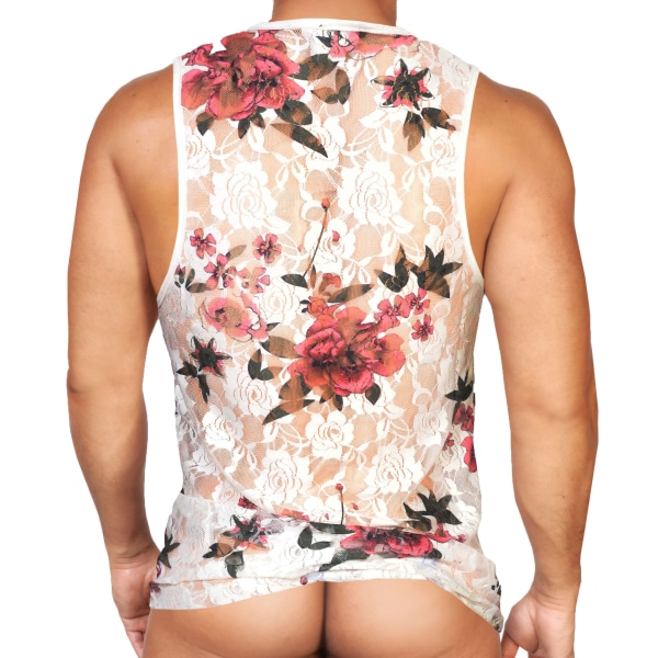 Débardeur Dentelle Florale - Blanc Alpha Charlie