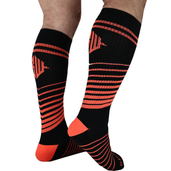 Chaussettes Hautes After Dark - Noir - Orange Fluo Breedwell