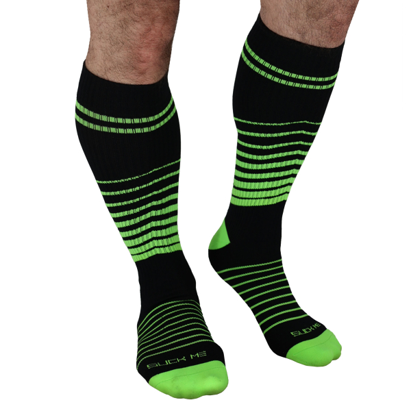 Chaussettes Hautes After Dark - Noir - Vert Fluo Breedwell