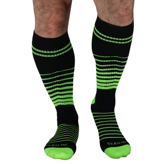 Chaussettes Hautes After Dark - Noir - Vert Fluo Breedwell