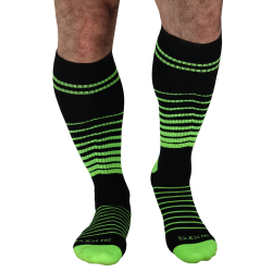 Breedwell After Dark Knee Socks - Black - Neon Green