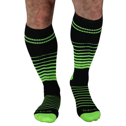 Chaussettes Hautes After Dark - Noir - Vert Fluo Breedwell