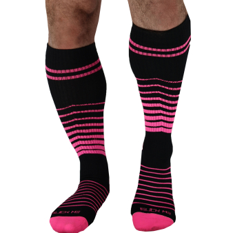 Chaussettes Hautes After Dark - Noir - Rose Fluo Breedwell