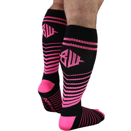 Chaussettes Hautes After Dark - Noir - Rose Fluo Breedwell