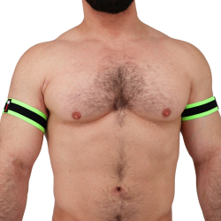 Lot de 2 Brassards After Dark Vert Fluo - Noir Breedwell
