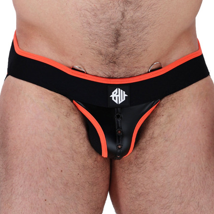 Jock Strap After Dark Orange Fluo - Noir Breedwell