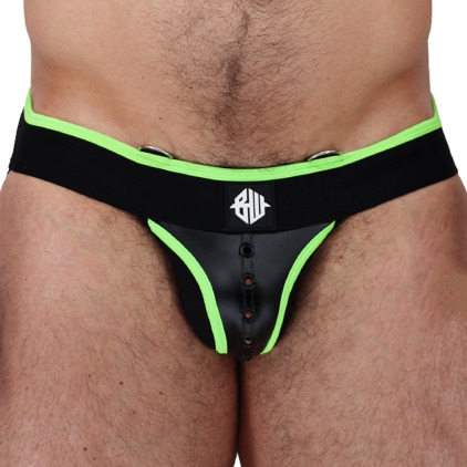 Jock Strap After Dark Vert Fluo - Noir Breedwell