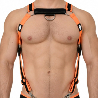 Breedwell After Dark Body Harness - Neon Orange