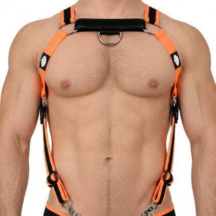 Harnais Body After Dark Orange Fluo Breedwell