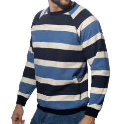 Sweat-Shirt Retro Stripes Bleu Addicted