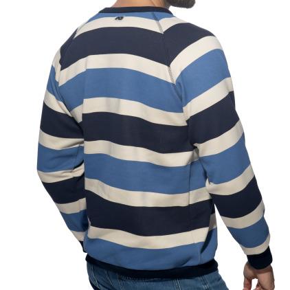 Sweat-Shirt Retro Stripes Bleu Addicted