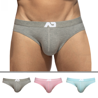 Lot de 3 Slips Bikini AD Essential Gris Chiné - Rose - Bleu Ciel Addicted