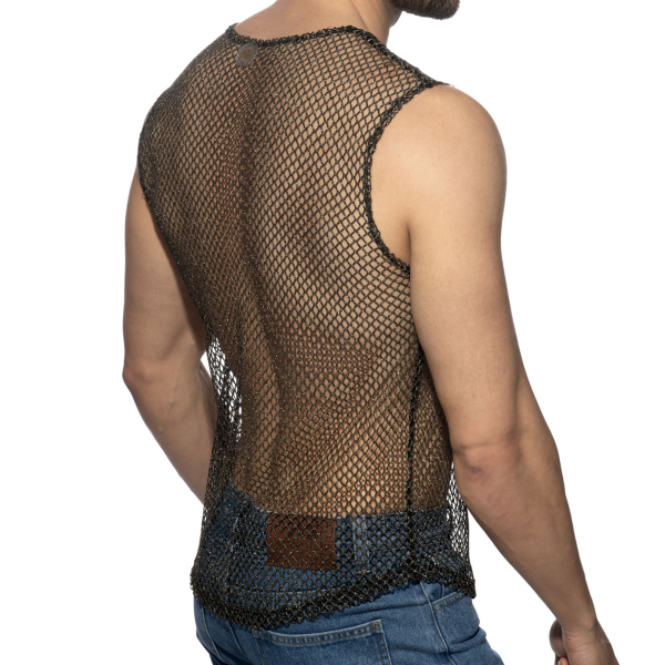 Addicted Keep Partying Mesh Tank Top - Black