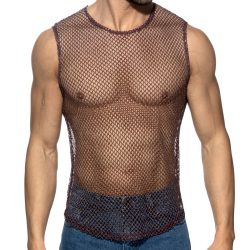 Addicted Keep Partying Mesh Tank Top - Eggplant