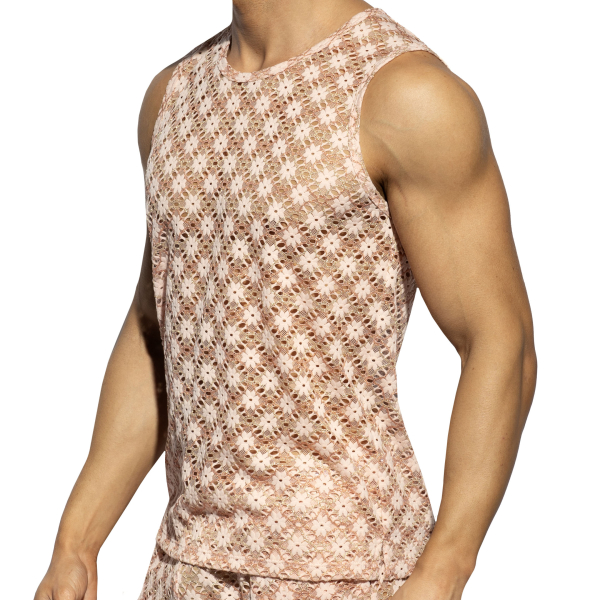 ES Collection Metallic Bloom Tank Top - Pink
