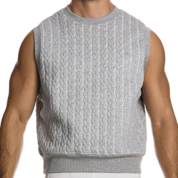 Pull Sans Manche Cable Knit Gris Modus Vivendi