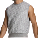 Pull Sans Manche Cable Knit Gris Modus Vivendi