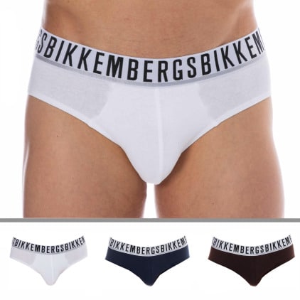Bikkembergs 3-Pack Essential Cotton Briefs - White - Navy - Black