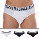 Lot de 3 Slips Essential Coton Blanc - Marine - Noir Bikkembergs
