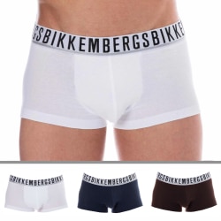 Bikkembergs 3-Pack Essential Cotton Trunks - White - Navy - Black