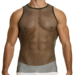 Modus Vivendi Fishnet Tank Top - Khaki
