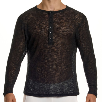 T-Shirt Henley Curly Noir Modus Vivendi