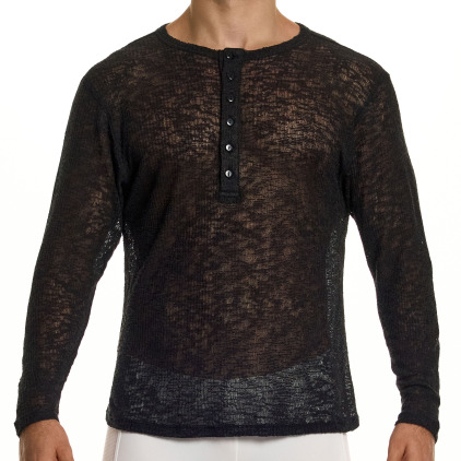 T-Shirt Henley Curly Noir Modus Vivendi