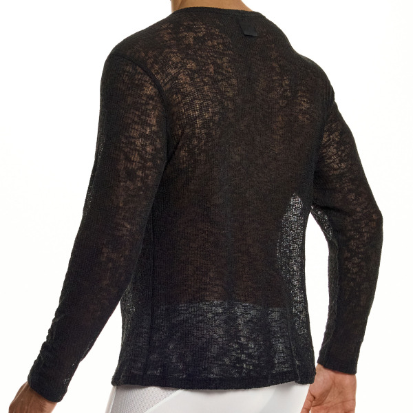 T-Shirt Henley Curly Noir Modus Vivendi