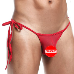 Sexy Boy Mesh Bikini Briefs - Red