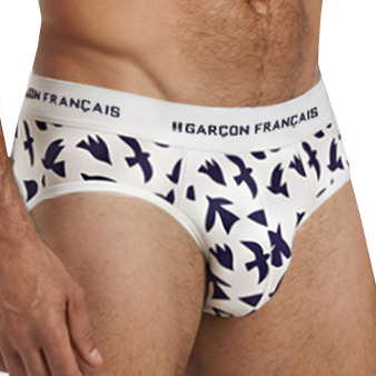 Slip Oiseaux Bleu Marine Garçon Français