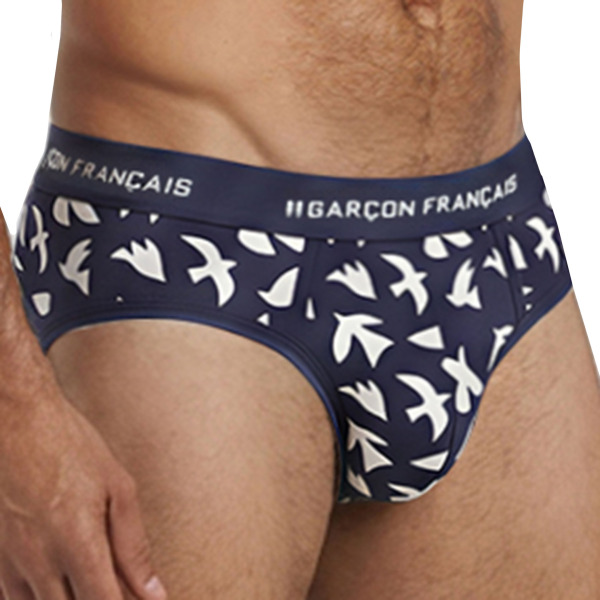 Garçon Français Birds Cotton Briefs - White