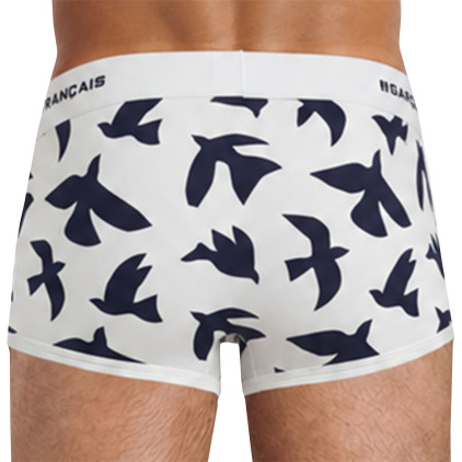 Garçon Français Birds Cotton Trunks - Navy