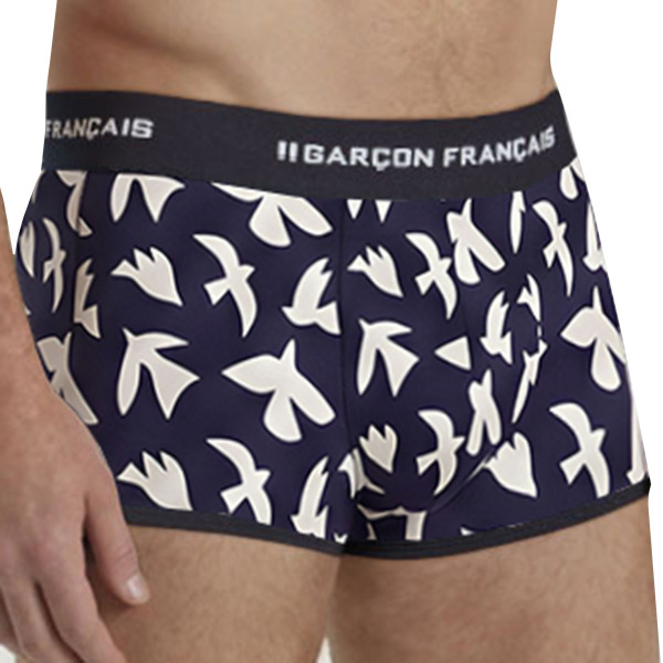 Garçon Français Birds Cotton Trunks - White