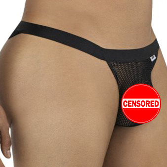 CandyMan Mesh Tanga Briefs - Black