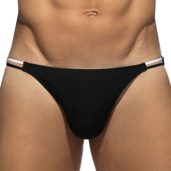 Addicted Sexy Rib Bikini Briefs - Black