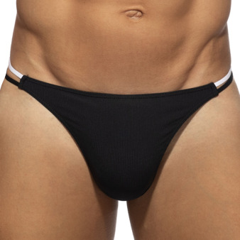 Addicted Sexy Rib Thong - Black