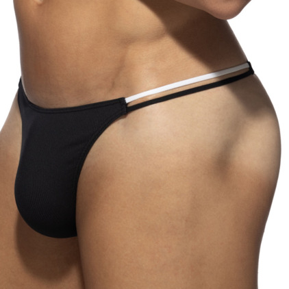 Addicted Sexy Rib Thong - Black