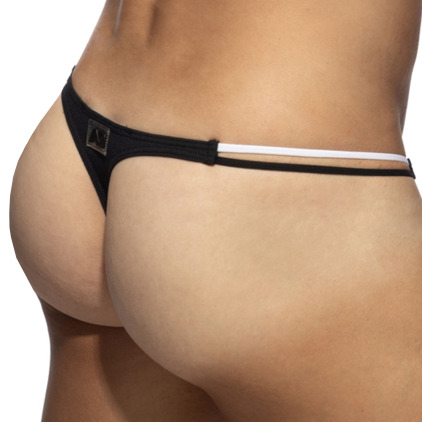 Addicted Sexy Rib Thong - Black
