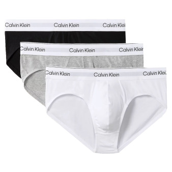 Calvin Klein 3-Pack Icon Cotton Briefs - Black - White - Heather Grey