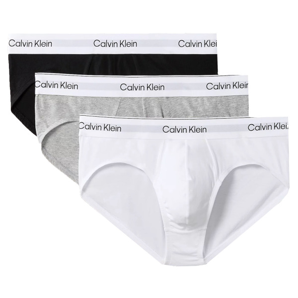 Calvin Klein 3-Pack Icon Cotton Briefs - Black - White - Heather Grey