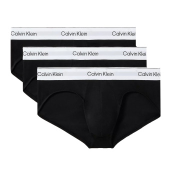 Lot de 3 Slips Icon Coton Noir avec Ceinture Contrastée Calvin Klein