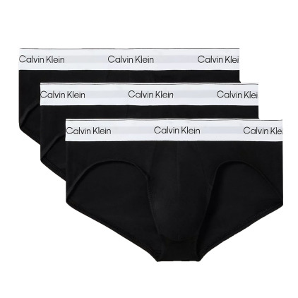 Calvin Klein 3-Pack Icon Cotton Briefs - Black with Contrast Waistband