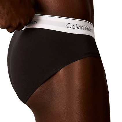 Calvin Klein 3-Pack Icon Cotton Briefs - Black with Contrast Waistband