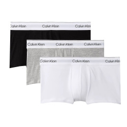 Lot de 3 Boxers Icon Coton Noir - Blanc - Gris Chiné Calvin Klein