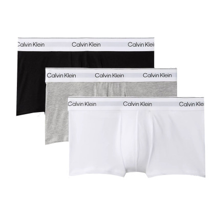 Calvin Klein 3-Pack Icon Cotton Boxer Briefs - Black - White - Heather Grey