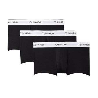 Lot de 3 Boxers Icon Coton Noir avec Ceinture Contrastée Calvin Klein
